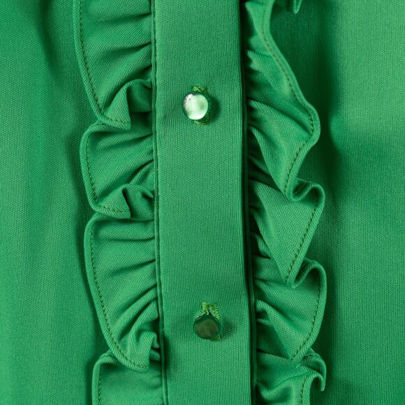 Vintage 70s Mardi Modes green buttons down shirt size 12/M - Picture 6 of 7